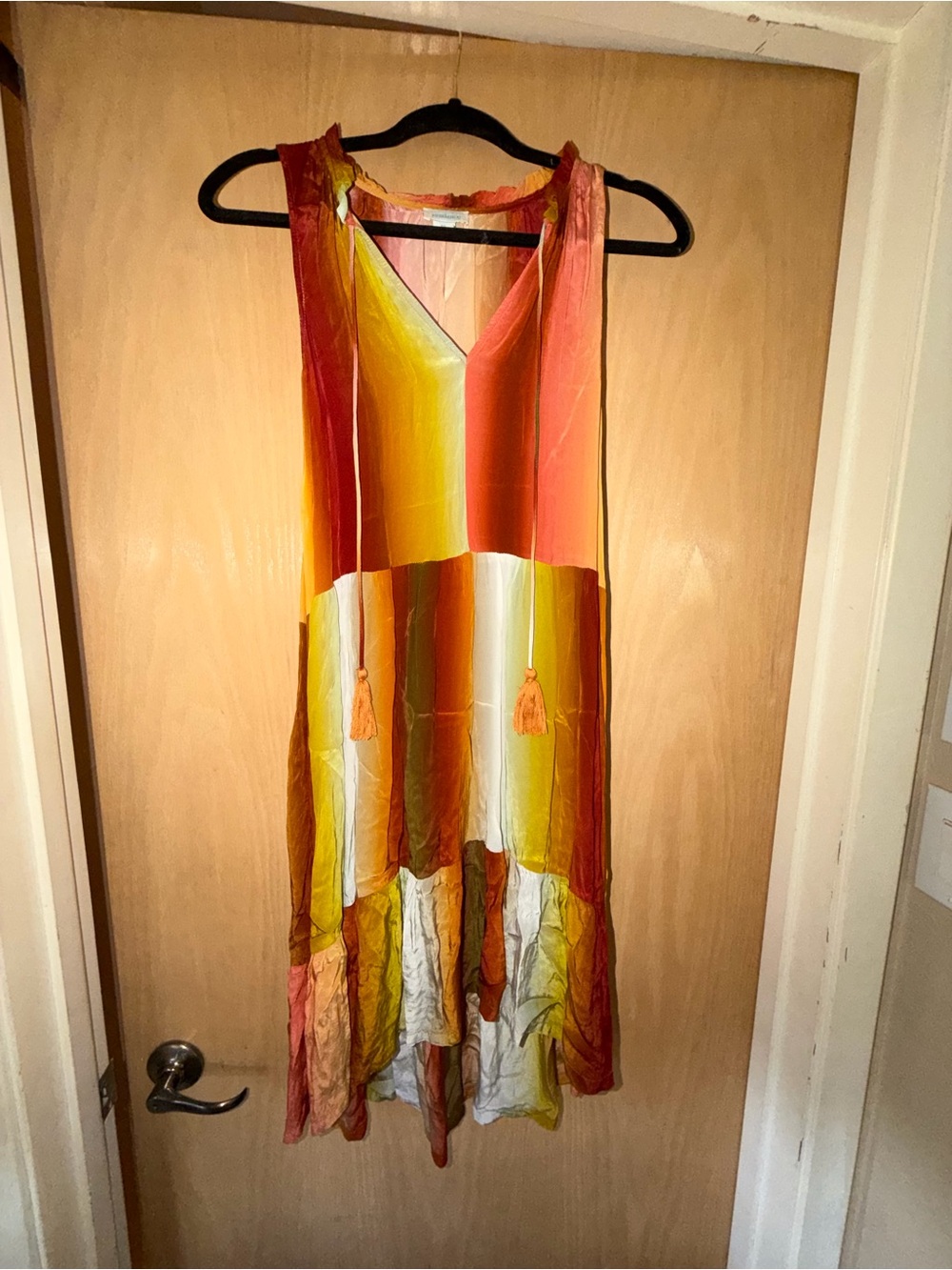 sundance boutique Orange, Yellow & White High-Low Summer Dress
